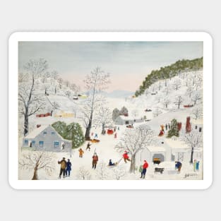 grandma moses - Catching the Thanksgiving Turkey Sticker